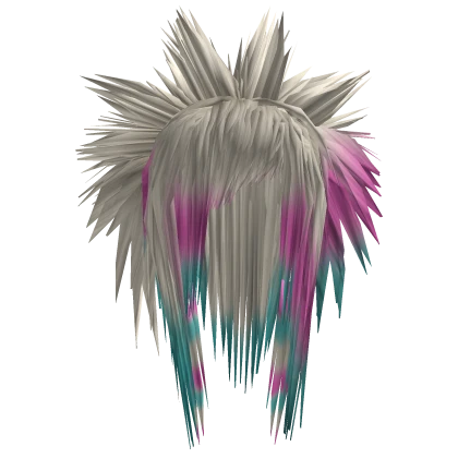 Spiky Brat Hair (Pink/Cyan)
