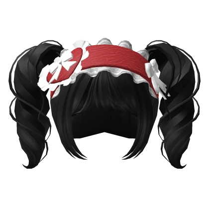 🍀Christmas Headband Wavy Pigtails (Black)