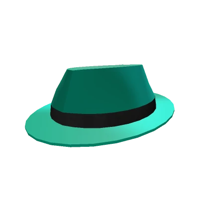 Turquoise Shiny Fedora