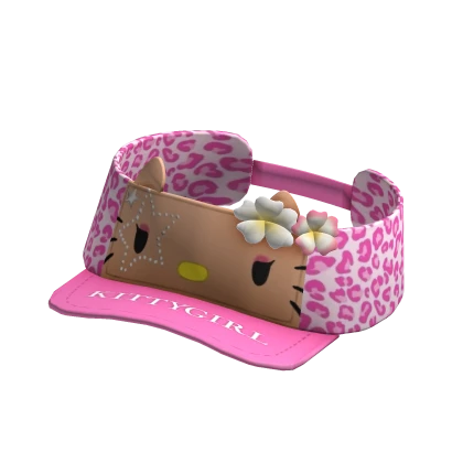Tropical Tan Kitty Pink Gyaru Visor Summer Preppy