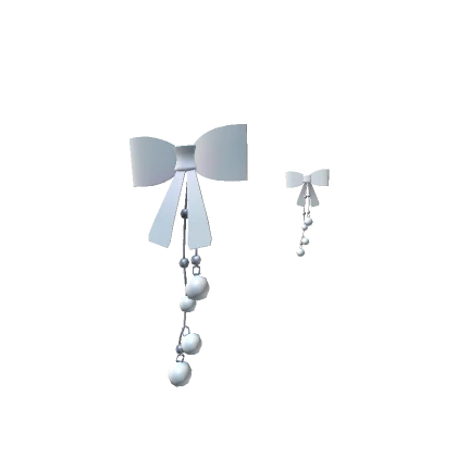 Dainty Bow Pearl Earrings in Silver