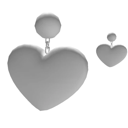 White Heart Earrings