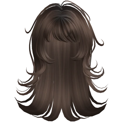 ♡ Messy Long Emo Wolfcut in Brown