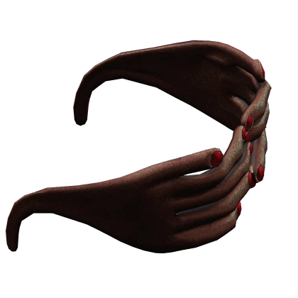 dark brown hands wraparound frame glasses