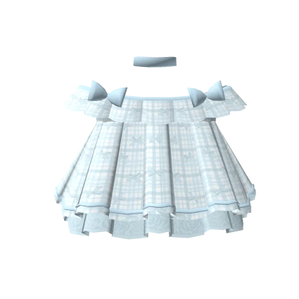 🌼3.0 Beautiful cottage-style blue plaid dress