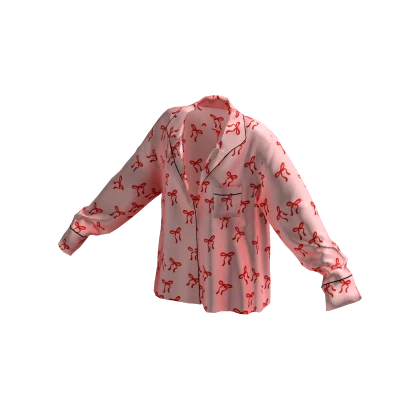 Pink Bow Pajama Top