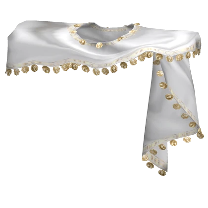  Elegant Coin Satin White Gold Scarf 1.0