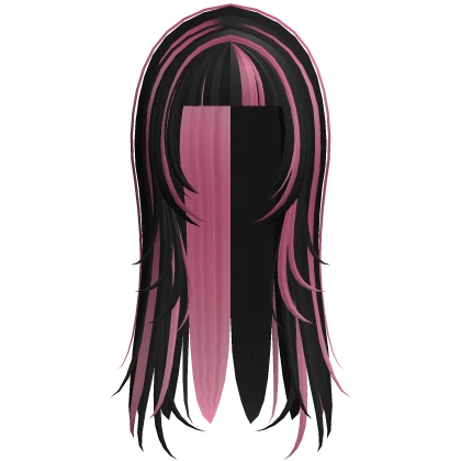 ☆ dracula long wispy emo black n hot pink