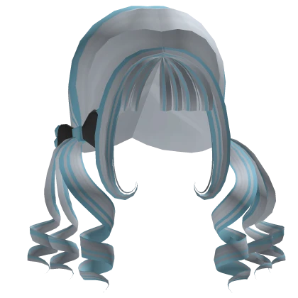 White Mint Gorgeous Hair w Curly Pigtails