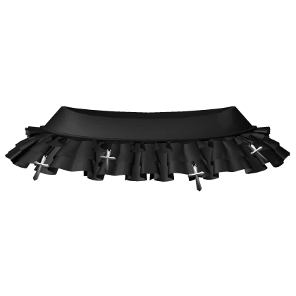 3.0 gothic ruffled black skirt & cross pendants