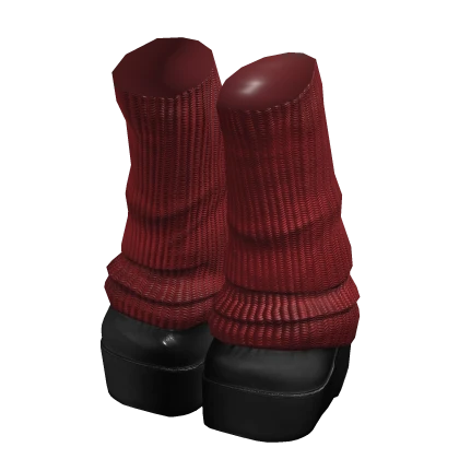 Stylish Girl Mary Janes w/ Leg Warmers in Red