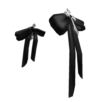 Cross Emo Goth Side Bows Black