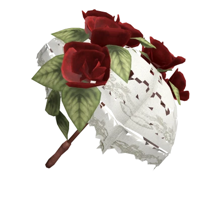 Red Vintage Rose Floral Flower Umbrella Parasol