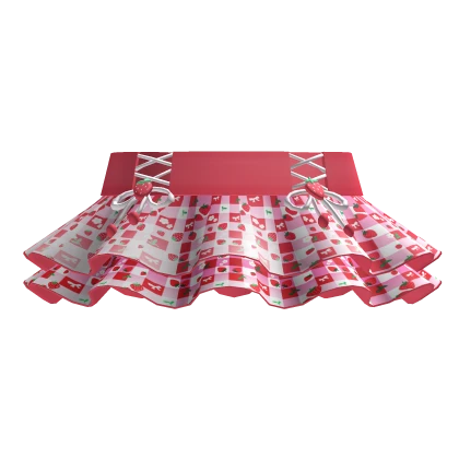 Red Plaid Strawberry Skirt
