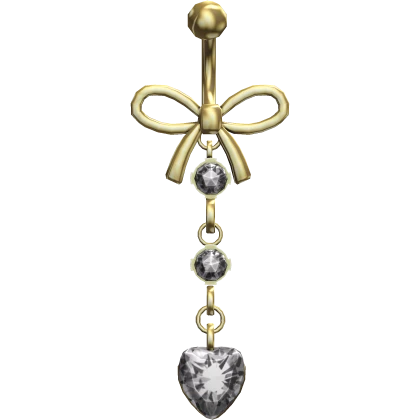 Gold Heart Chain Belly Piercing