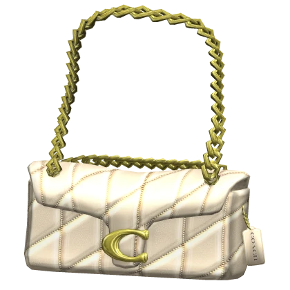 Coach Quilted Shoulder Bag Cream White