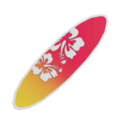 Cute Red & Yellow Hibiscus Floral Surfing Board 🌊