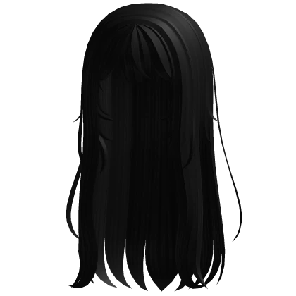 ♡ cutecore long hair w/o hairclips black