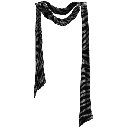 Zebra Print Distressed Emo/Vkei Scarf [long]