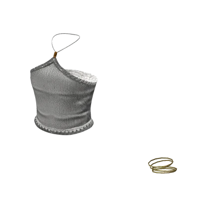 ʚ white knit halter top w bracelets