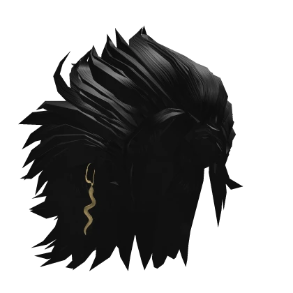 [PBR] Shiny Gold Snake Earing, Slicked Black hair 