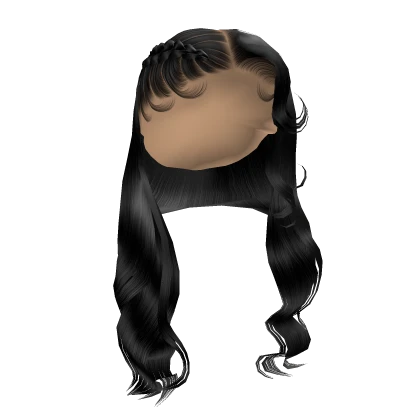 Wavy Middle Part W/ Braid [Black]