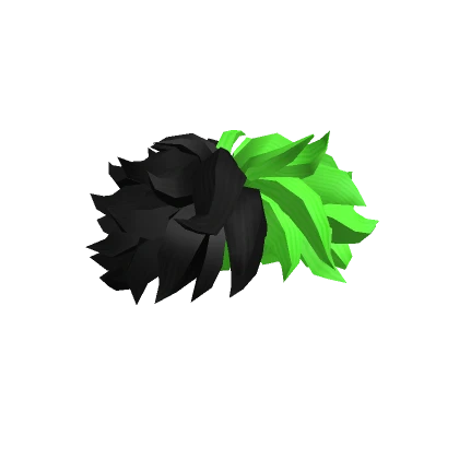 Neon Green and Black Split Messy Hair