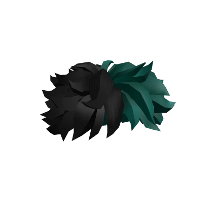 Dark Green and Black Split Messy Hair