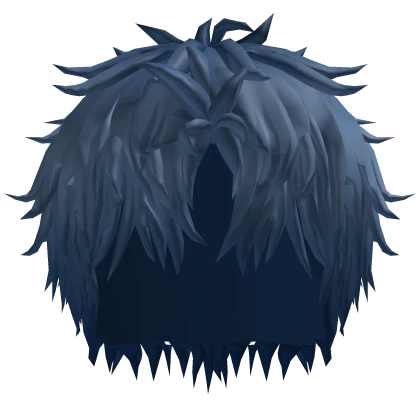 Blue Messy Anime Boy Hair