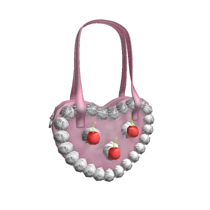 Pink Cherry Heart Cake Bag