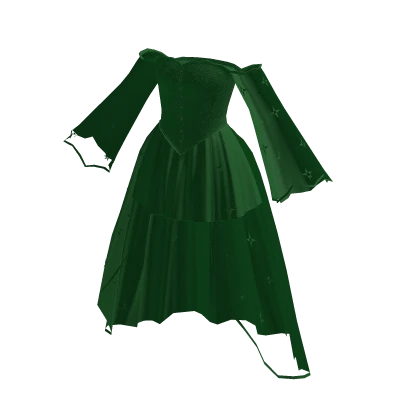 Green princess transparent high low dress