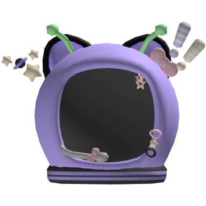 Cute Kawaii Purple Astronaut Alien Kitty Helmet