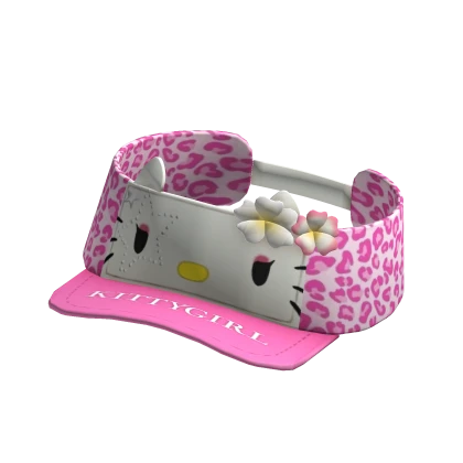 Tropical Kitty Pink Gyaru Visor Summer Hibiscus