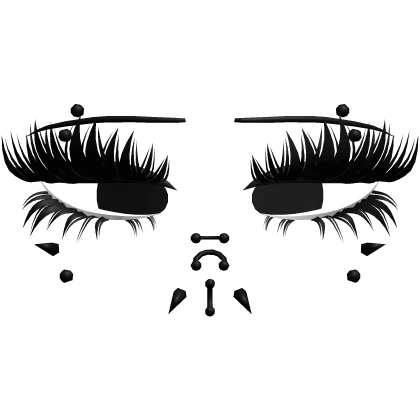 ♡ emotionless lashes w/ black piercings
