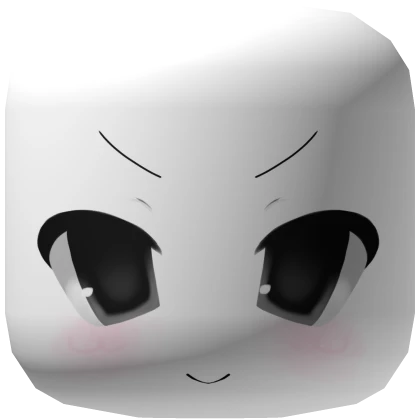 ୨୧ smug cute moe anime chibi face mask - white