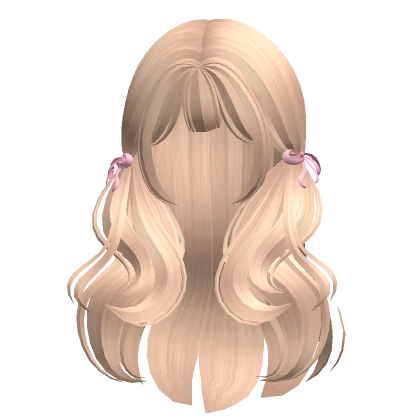 Coquette Doll Hair w Pink Ribbons (Blonde)