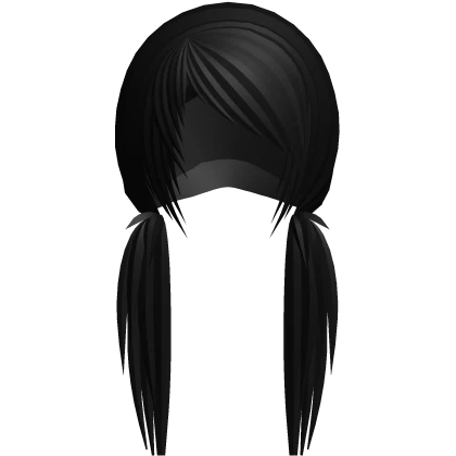 black scene emo long low pigtails