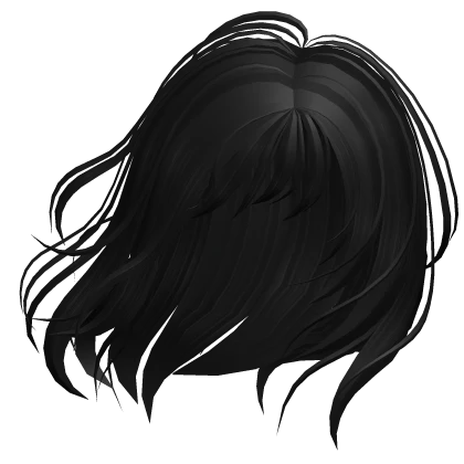 ♡ black cute short soft windy hair