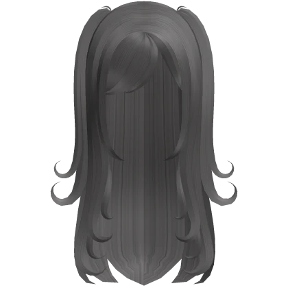 ♡ : kawaii swirly pigtail long hair in grey