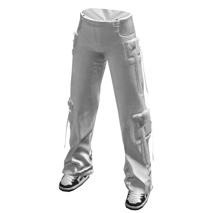 White Baggy Cargo Pants