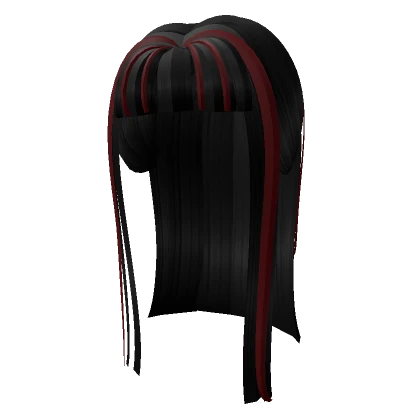 Y2k black with red straight hair 