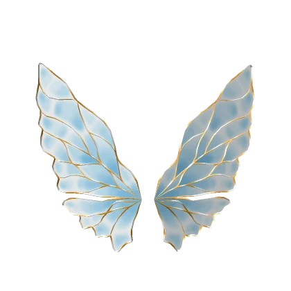 
♡ Golden Glass Blue Fairy Wings