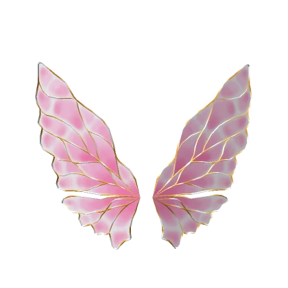 ♡ Golden Glass Pink Fairy Wings