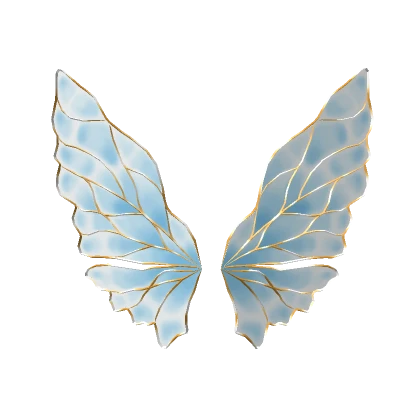 ♡ Golden Glass Blue Fairy Wings (Smaller) 