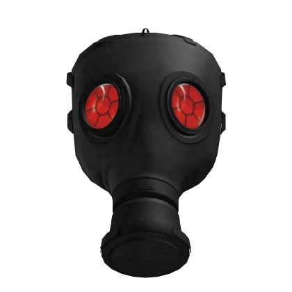 Great War Black Gas Mask with Red Glowing Lenses