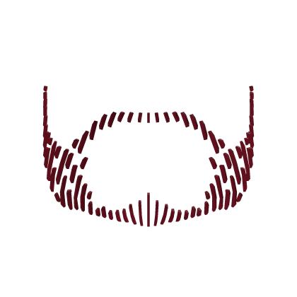 Stylized Stubble Beard Crimson