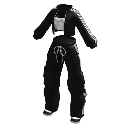 Black Crop Tracksuit w/  Shoes