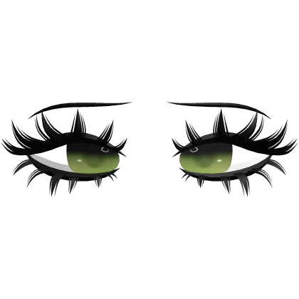 ♡ kawaii anime lashes w eyes (green)