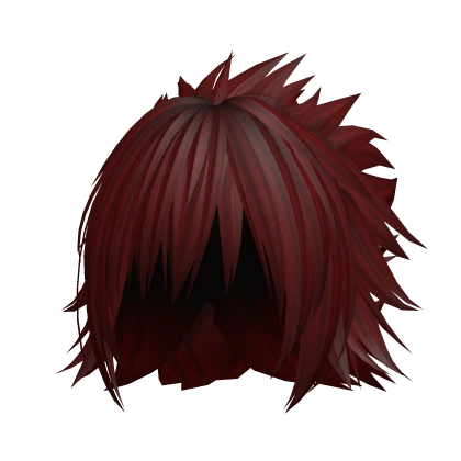 Spiky Anime Hair in Dark Red