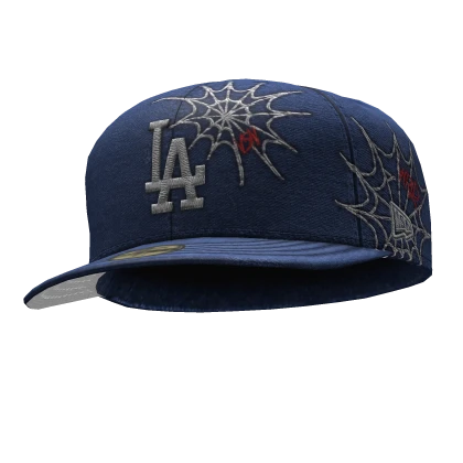 ✤ Blue Custom Fitted Cap - Tilted